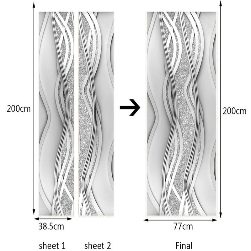 3D Door Paper PVC Self-Adhesive Designers SKU# MOS0016